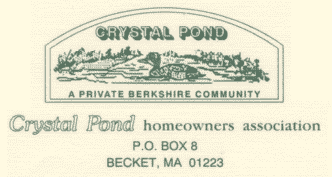 Crystal Pond Homeowners' Association Becket, MA